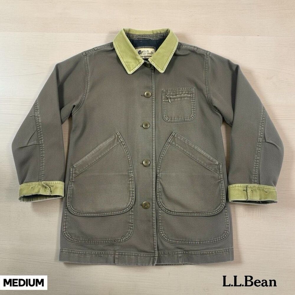 LL Bean Adirondack Jacket Women’s MED Brown Barn Chore Coat‎ Flannel Lined